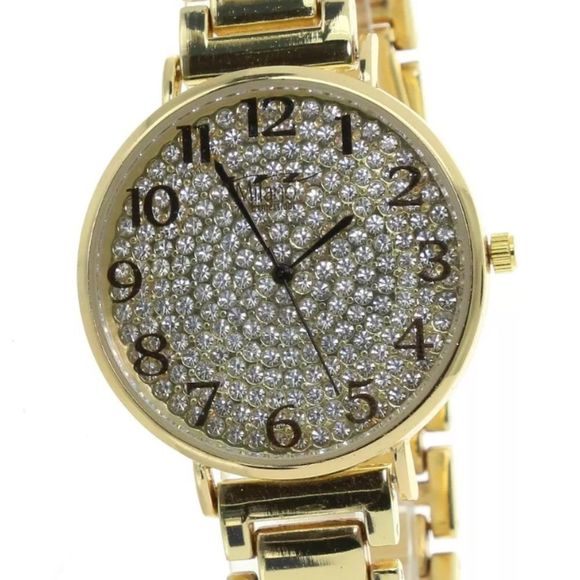 Crystal Bezel Gold Women’s Luxury Dial Watch NEW